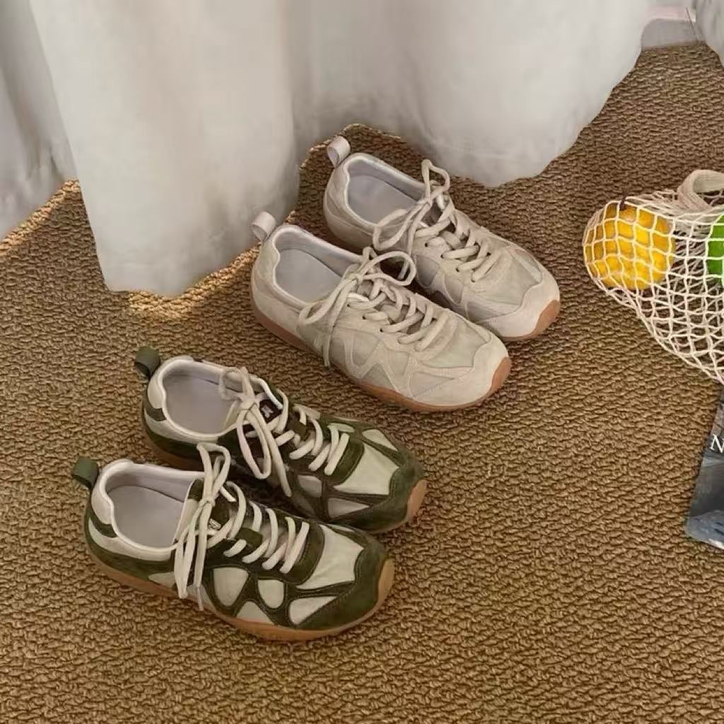 Sneakers - Vintage patchwork veterschoenen voor dames Zachte