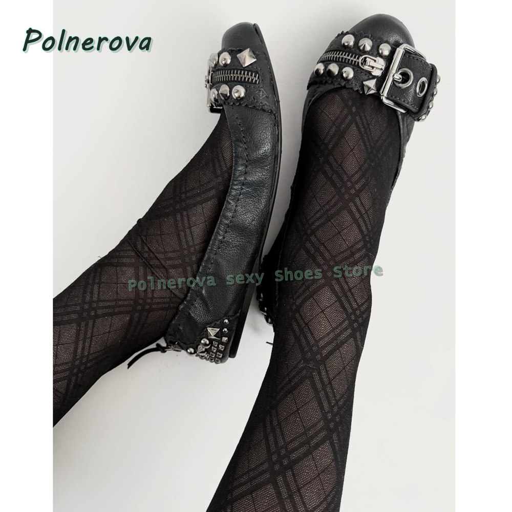 Boots - Klinknagelriemgesp Mary Jane schoenen spitse neus