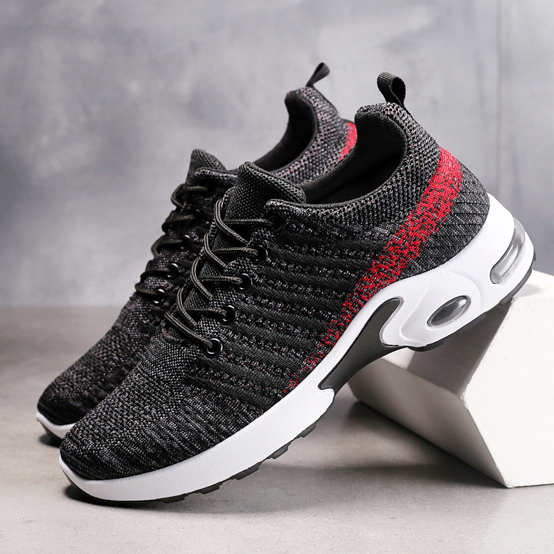 Knit Fabric Lace Up Sneakers - Herensneakers Gebreide schoenen Mode Casual sneakers