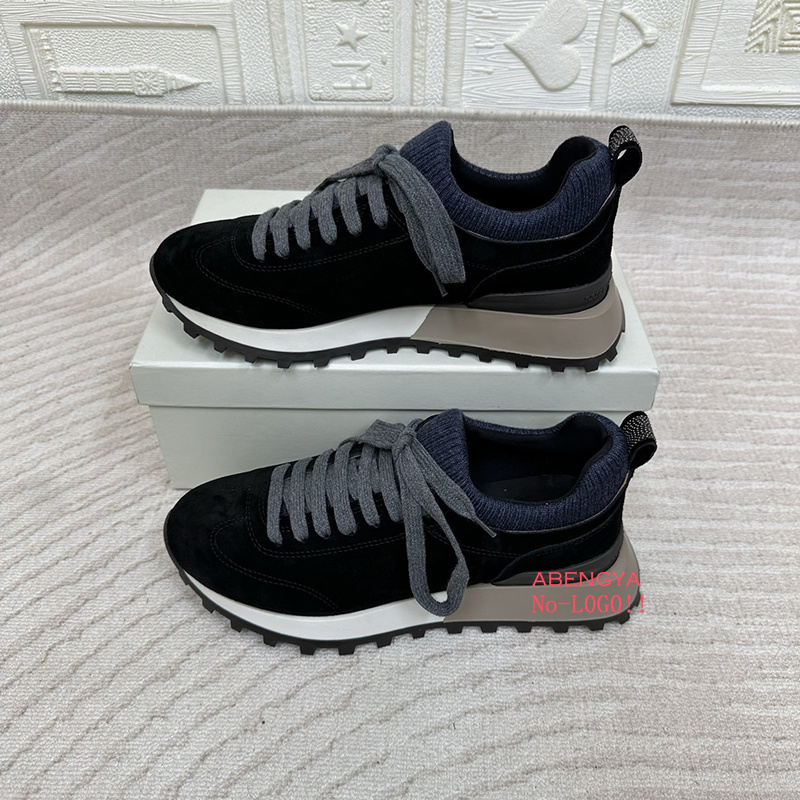 2025 Witte Gebreide Suede Plat - Knit Fabric Lace Up Sneakers recensie en prijs